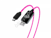USB кабель Type-C, 1м, 2.4А, Быстрая зарядка, LED подсветка оранжевая, Заря BY