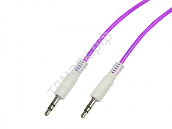 Аудио кабель AUX 3,5мм гелевый 1м фиолетовый~~~~
