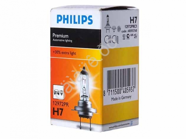 Лампа PHILIPS  H7 12V55W +30%    12972пр /10/100