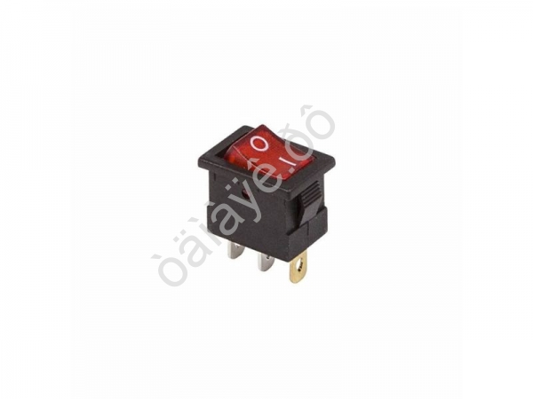 Переключатель 12V 15A (3c) ON-OFF красный с подсветкой Mini/10