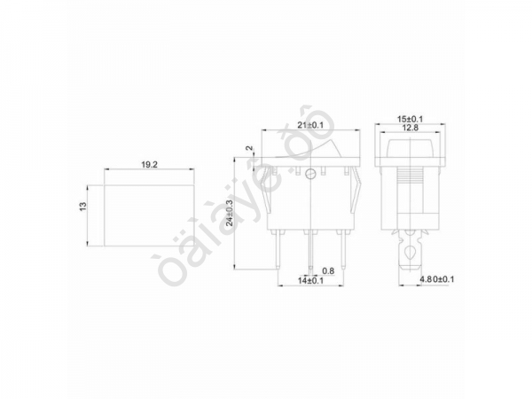 Переключатель 12V 15A (3c) ON-OFF красный с подсветкой Mini/10