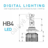 Светодиодные лампы MTF LIGHT серии DIGITAL LIGHTING НB4, 12V, 55W, 4500lm, 3000-7000K, управление со смартфона, аналоговое и пульт ДУ, к-кт.