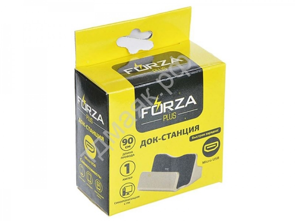 Док станция - зарядка, microUSB, 6x5см, 1А, 90см. FORZA /1/10