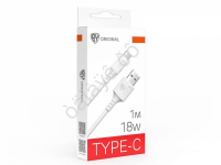 USB кабель Type C BY Fusion, 18Вт, 1 м, 3A, TPE, белый