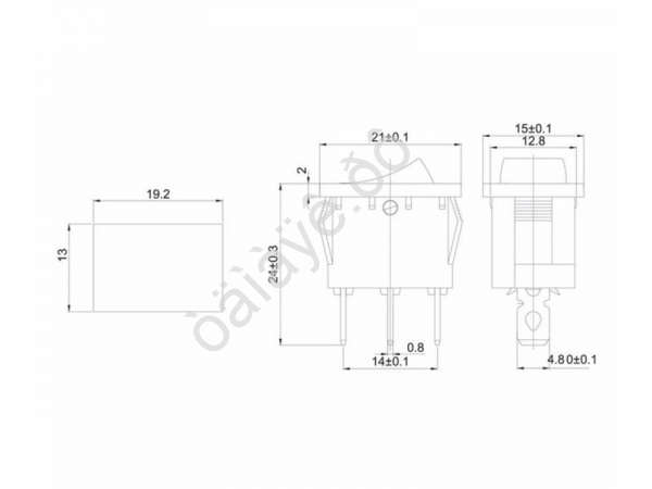 Переключатель 250V 6А (3с) ON-OFF зеленый с подсветкой Mini (RWB-206, SC-768) REXANT
