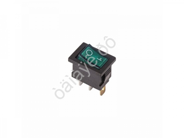 Выключатель клавишный 250V 6А (3с) ON-OFF зеленый с подсветкой Mini (RWB-206, SC-768) REXANT