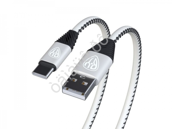 Дата-кабель универ. USB--Type-C, 1м,2А, кожаная оплётка, серебристый