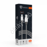 Дата-кабель универ. USB--Type-C, 1м,2А, кожаная оплётка, серебристый