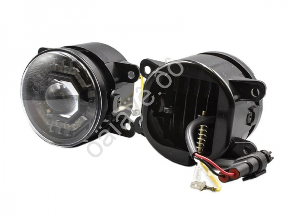 Фары светодиод. противотуманные универсальные круглые ДХО + поворотник 12-24V, 18w, 3,5in, 1800lm (2шт.) HL-C243