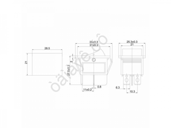 Переключатель 250V 15A (4c) ON-OFF черный/10
