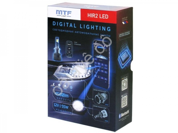 Светодиодные лампы MTF LIGHT серии DIGITAL LIGHTING НIR2(9012), 12V, 55W, 4500lm, 3000-7000K, управление со смартфона, аналоговое и пульт ДУ, к-кт.