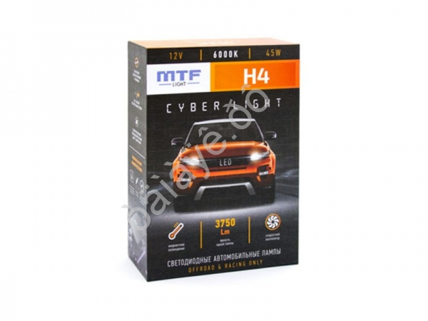 Светодиодные лампы MTF CYBER LIGHT, H4 6000K 45W 3750lm кулер /1