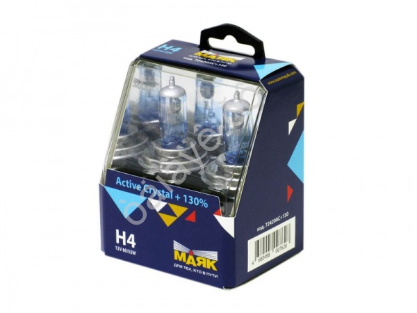 Лампа МАЯК Active H4 12V 60/55W P43t Crystal +130% /1/6/60 Лампа МАЯК Active H4 12V 60/55W P43t Crystal +130% /1/6/60