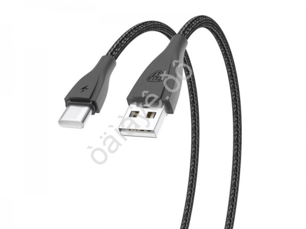 USB кабель Type C BY Nylon Pro, 18Вт, 1 м, 3A, нейлон, черный