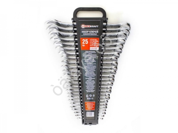 Набор ключей комбинированных 25пр. (6-19, 21, 22, 24, 27, 30, 32мм) в пластиковом держателе FORCEKRAFT