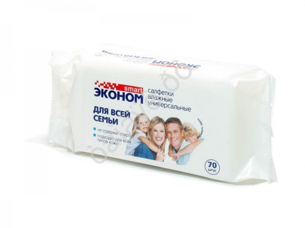 Салфетки влажные Smart Эконом №70 для всей семьи (70шт) /1/24 Салфетки влажные Smart Эконом №70 для всей семьи (70шт) /1/24