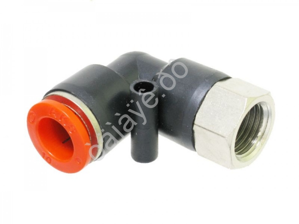 Фитинг цанговый пластик PU угловой 1/4 х 10 mm внутр. резьба