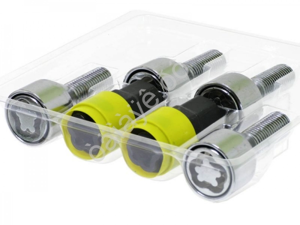 Болты секретные М12*1,25*28мм, конус,тройной никель-хром, вр. кольцо, 2 кл. 17/19 (SL)