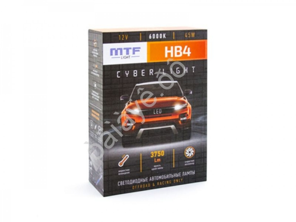 Светодиодные лампы MTF CYBER LIGHT, HB4(9006) 6000K 45W 3750lm кулер /1