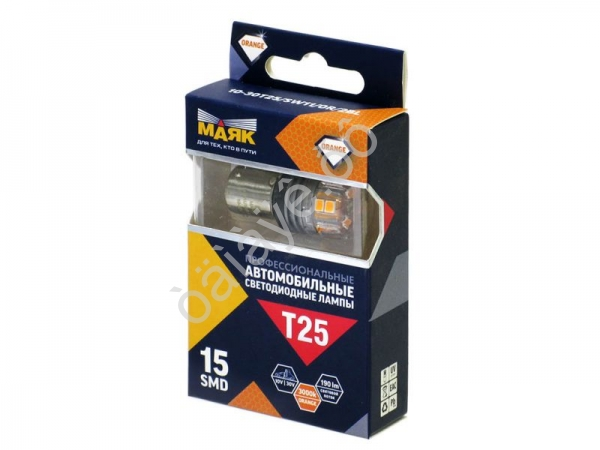 Светодиод 12V T25 15SMD(2835) BA15s 360° ORANGE SW11 Светодиод 12V T25 15SMD(2835) BA15s 360° ORANGE SW11