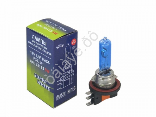 Лампа МАЯК H15 12V 15/55W PGJ23t-1 SUРER WHITE 1/100
