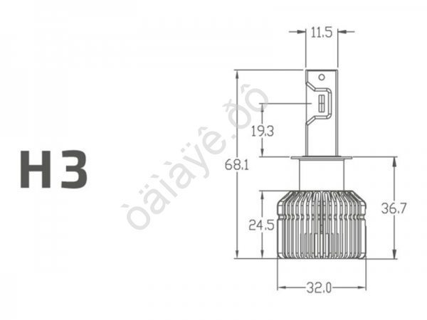 Светодиодные лампы MTF Light, серия ALL SEASONS LED, H3, 30W, 2500lm, 3000K, кулер, комплект.