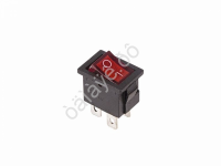 Переключатель 250V 6А (4с) ON-OFF красный с подсветкой Mini (RWB-207, SC-768) REXANT