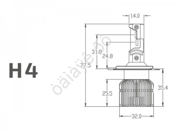 Светодиодные лампы MTF Light, серия ALL SEASONS LED, H4/H19, 30W, 2500lm, 3000K, кулер, комплект.
