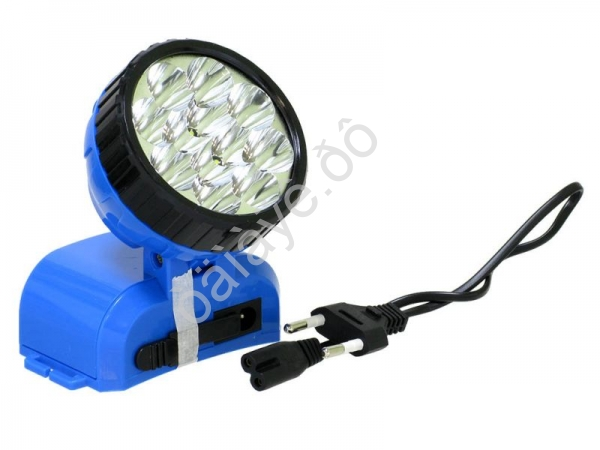 Фонарь на голову аккум 220В, голубой, 12LED, 2 реж Ultraflash LED5361