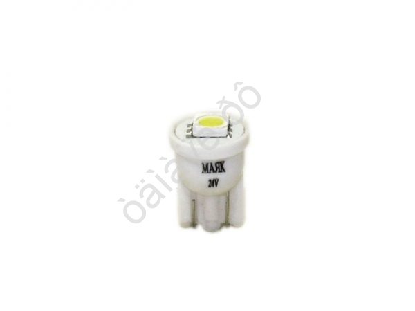Светодиод 24V T10 1SMD W2,1x9,5D WHITE "Маяк"/10