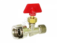 Кран 1/4"- 1/4" внешняя/внешняя резьба с рефл.гайкой хром