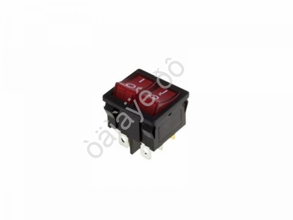 Переключатель 250V 6А (6с) ON-OFF красный с подсветкой ДВОЙНОЙ Mini (RWB-305) REXANT