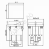 Выключатель клавишный 250V 6А (6с) ON-OFF красный с подсветкой ДВОЙНОЙ Mini (RWB-305) REXANT
