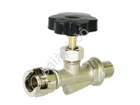 Кран шаровой 1/4" внешняя/внешняя резьба с рифл. гайкой хром