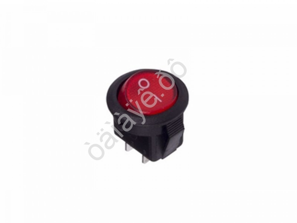 Переключатель круглый 250V 3А (2с) ON-OFF красный Micro (RWB-105, SC-214) REXANT