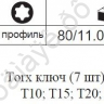 F5071 Набор угловых ключей TORX 7пред /1/20/80 F5071 Набор угловых ключей TORX 7пред /1/20/80