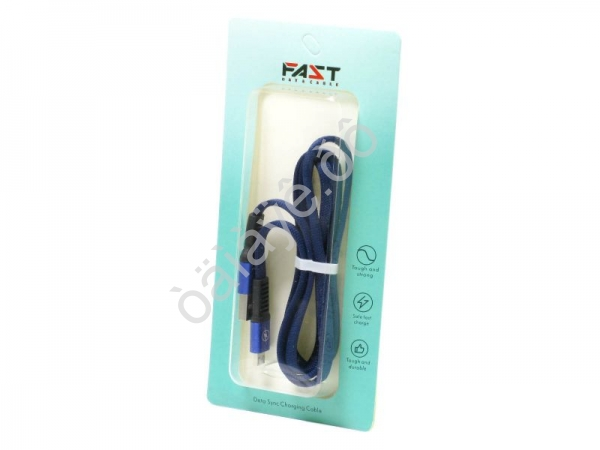 Дата-кабель универ.  MicroUSB  М5  (3Ам) тканевый плоский усиленный