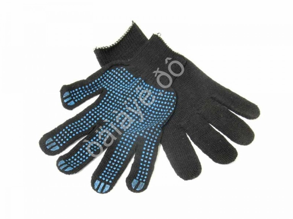 Перчатки х/б с ПВХ 10кл. 5-нитка чёрные /10/400