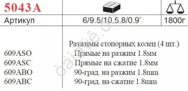 F5043А Набор разжимов стопорных колец 4пр. (шт.) /6 F5043А Набор разжимов стопорных колец 4пр. (шт.) /6
