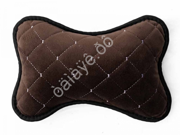 Подушка в авто из велюра, цвет коричневый (2шт)