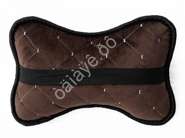 Подушка в авто из велюра, цвет коричневый (2шт)