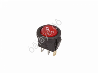 Выключатель клавишный круглый 250V 3А (3с) ON-OFF красный с подсветкой Micro (RWB-106, SC-214) REXANT