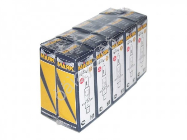 Лампа МАЯК H1 12V100W P14,5s SUPER LIGHT+30%  (мин.уп.10шт) 10/800