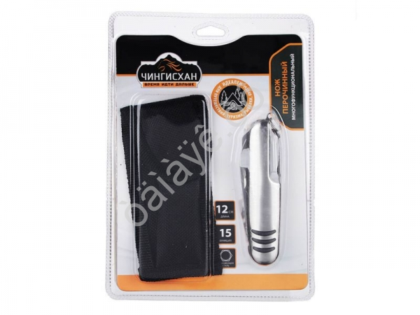 Нож перочинный, 15см,11 функций, нерж. сталь /1/12