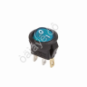 Переключатель круглый 250V 3А (3с) ON-OFF синий с подсветкой Micro (RWB-106, SC-214) REXANT