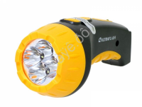 Фонарь аккум 220В, черный/желтый, 4 LED, SLA Ultraflash LED3804