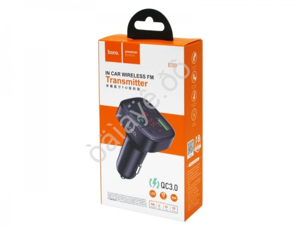 Трансмиттер Bluetooth в прикуриватель, черный HOCO E59 (100шт в уп) Hoco
