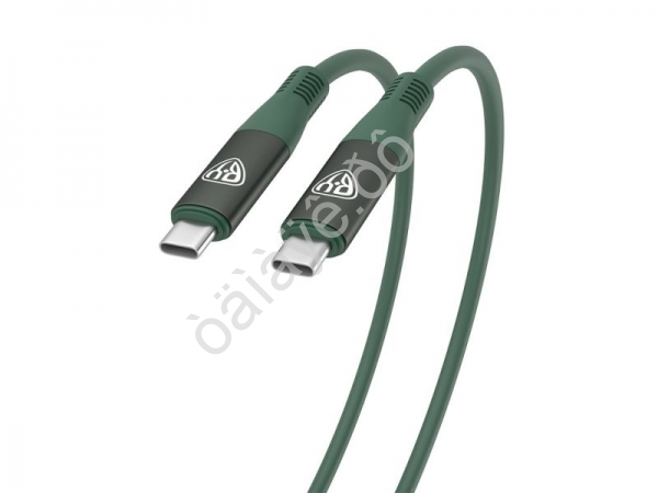 Дата-кабель универ. Flexi Type-C-Type-C, 1 м, 5А, Быстрая зарядка, PD 65W, зеленый BY