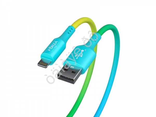 Дата-кабель универ. Lightning iP, радуга, 1м, 2А, FORZA