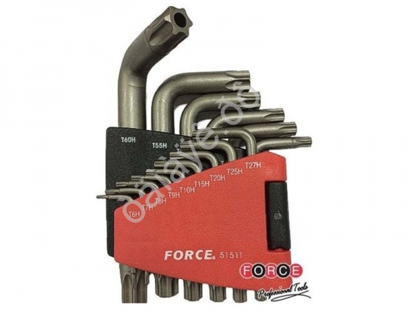 F5151Т Набор Г-обр.  ТORX с отверст. 15 предметов  /1/10/20
